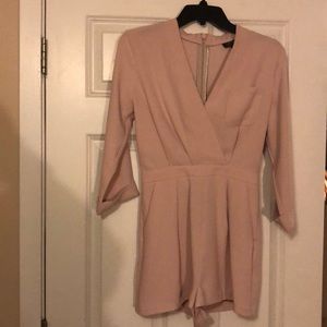 Used Topshop pink romper, conceal back zipper